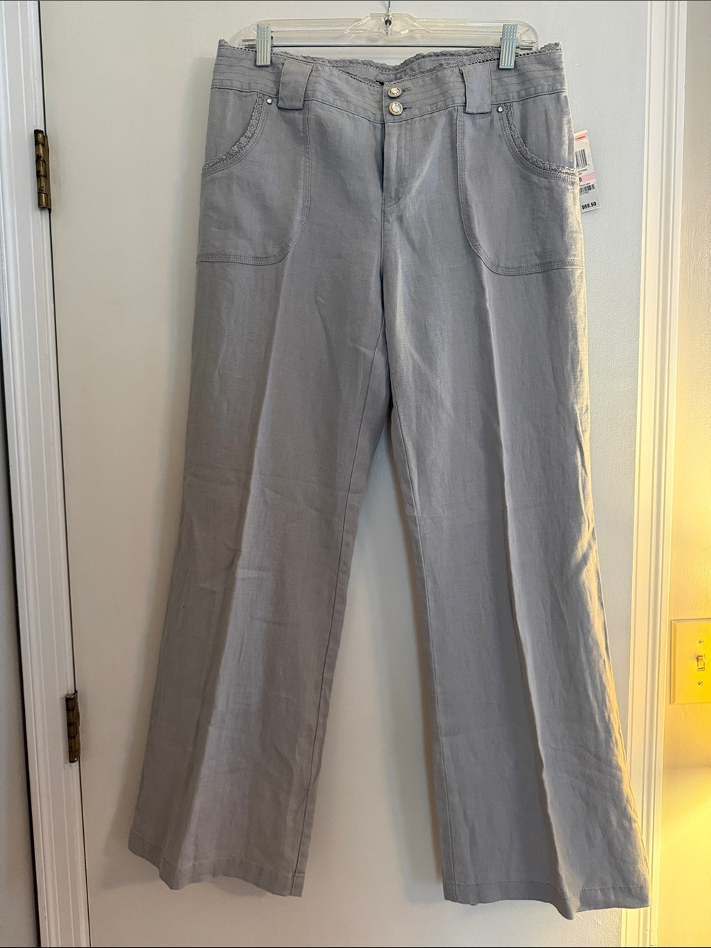 INC International Concepts Light Gray Wide-Leg Jeans